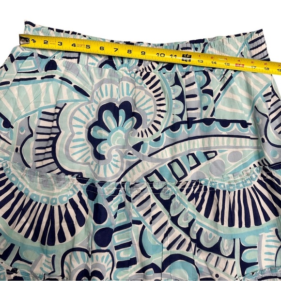 Sail To Sable Blue Patterned Tiered Ruffled Hem Skirt SZ XL Resort Wear NWT - Picture 6 of 9